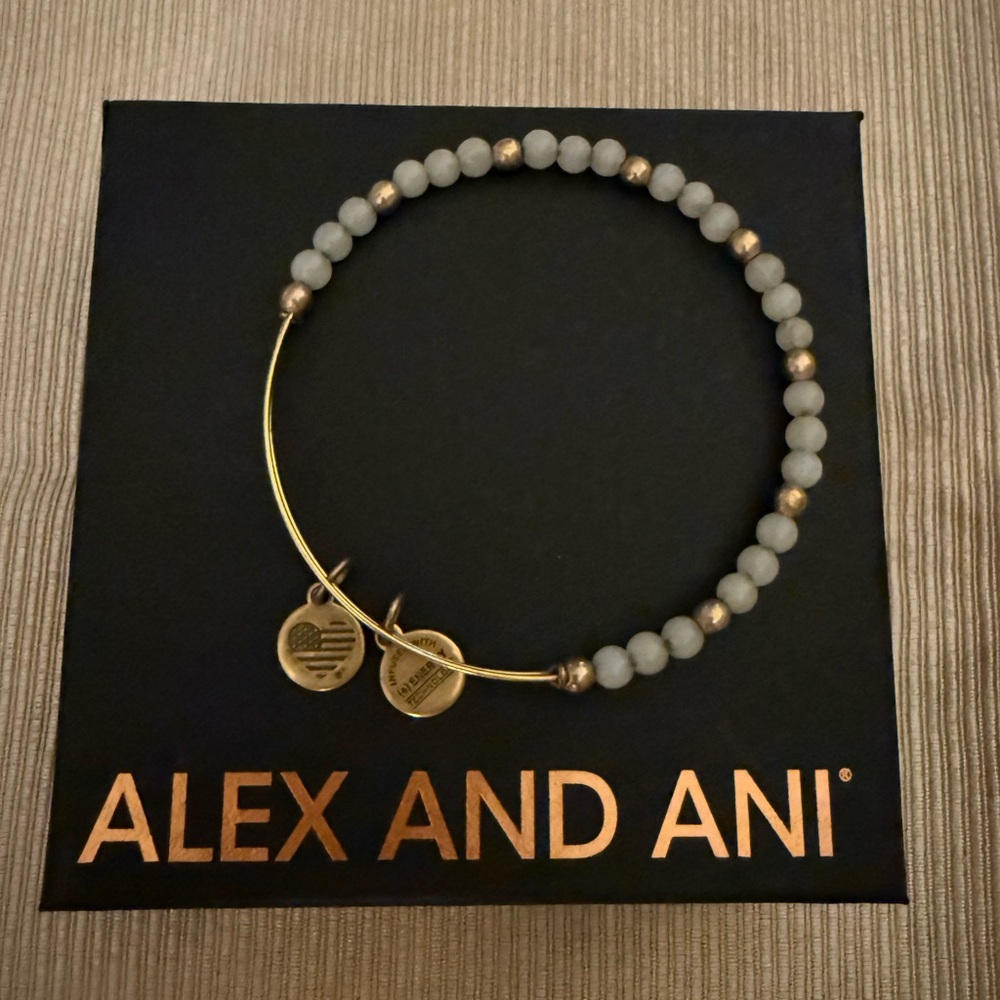 ⭐️Alex and Ani: Gold and Light Gray Beaded Bracelet